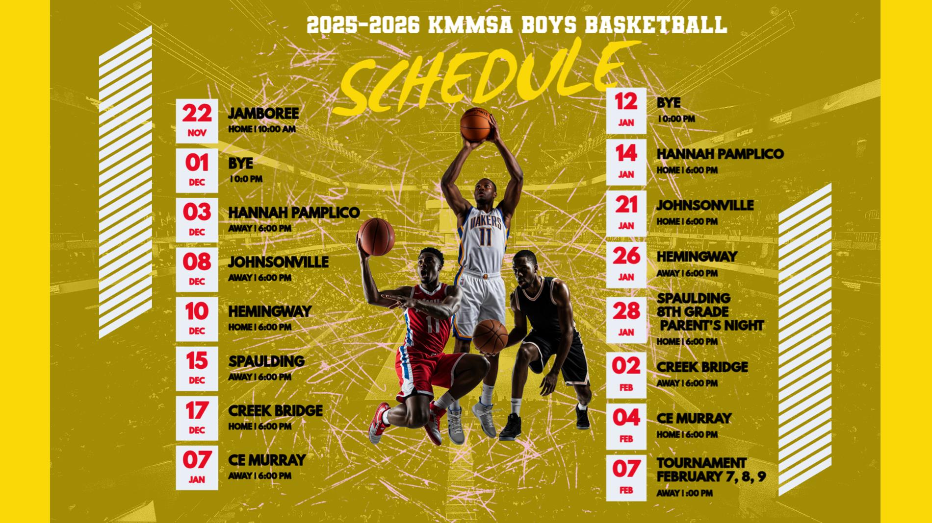 2025-2026 KMMSA Boys Basketball Schedule