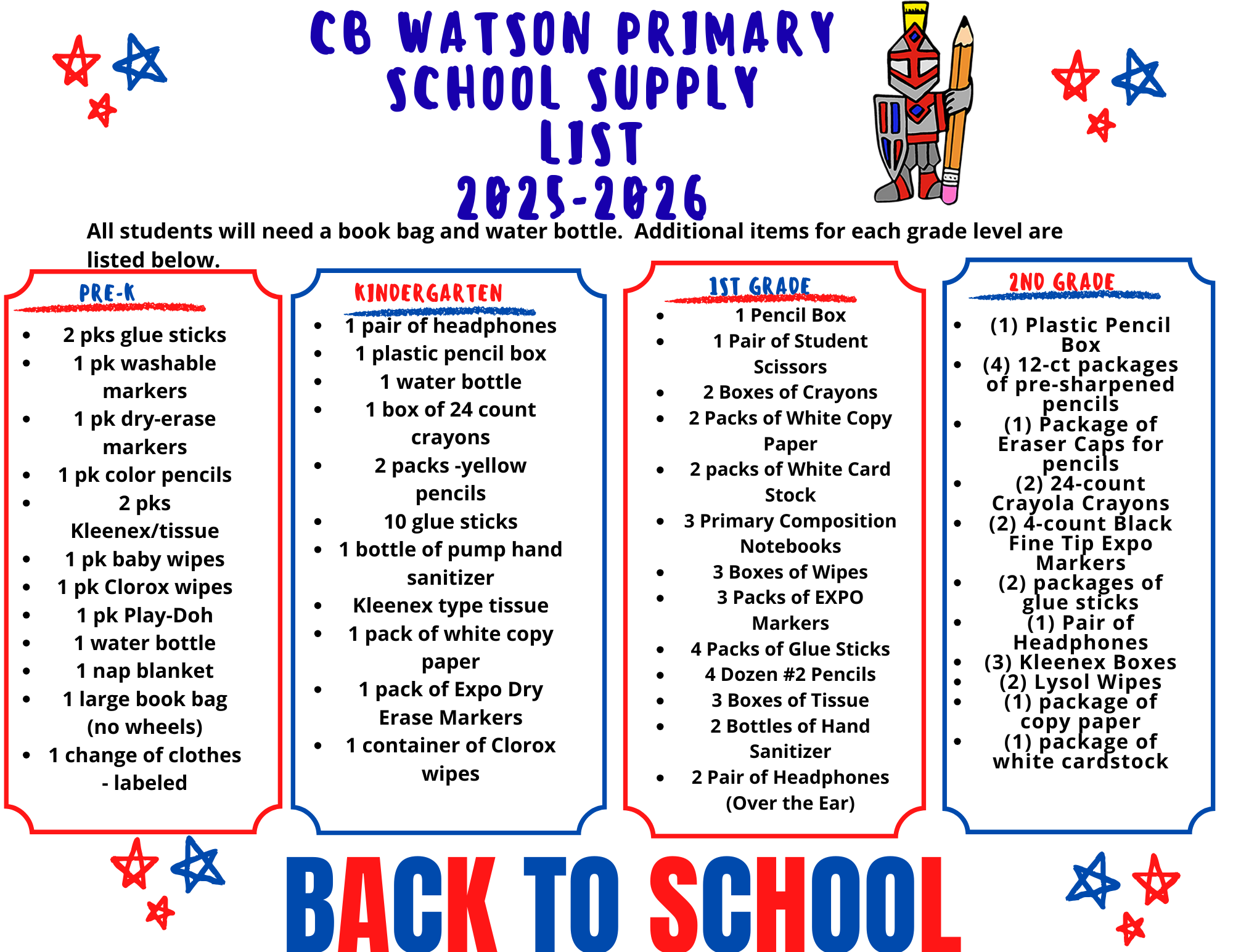 School Supply List 25-26