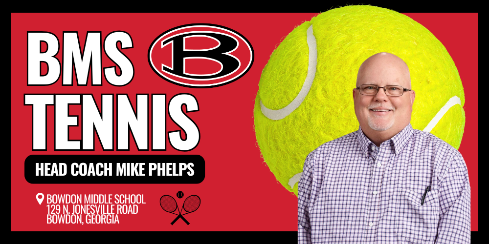 BMS Tennis Graphic with Head Coach Mike Phelps
