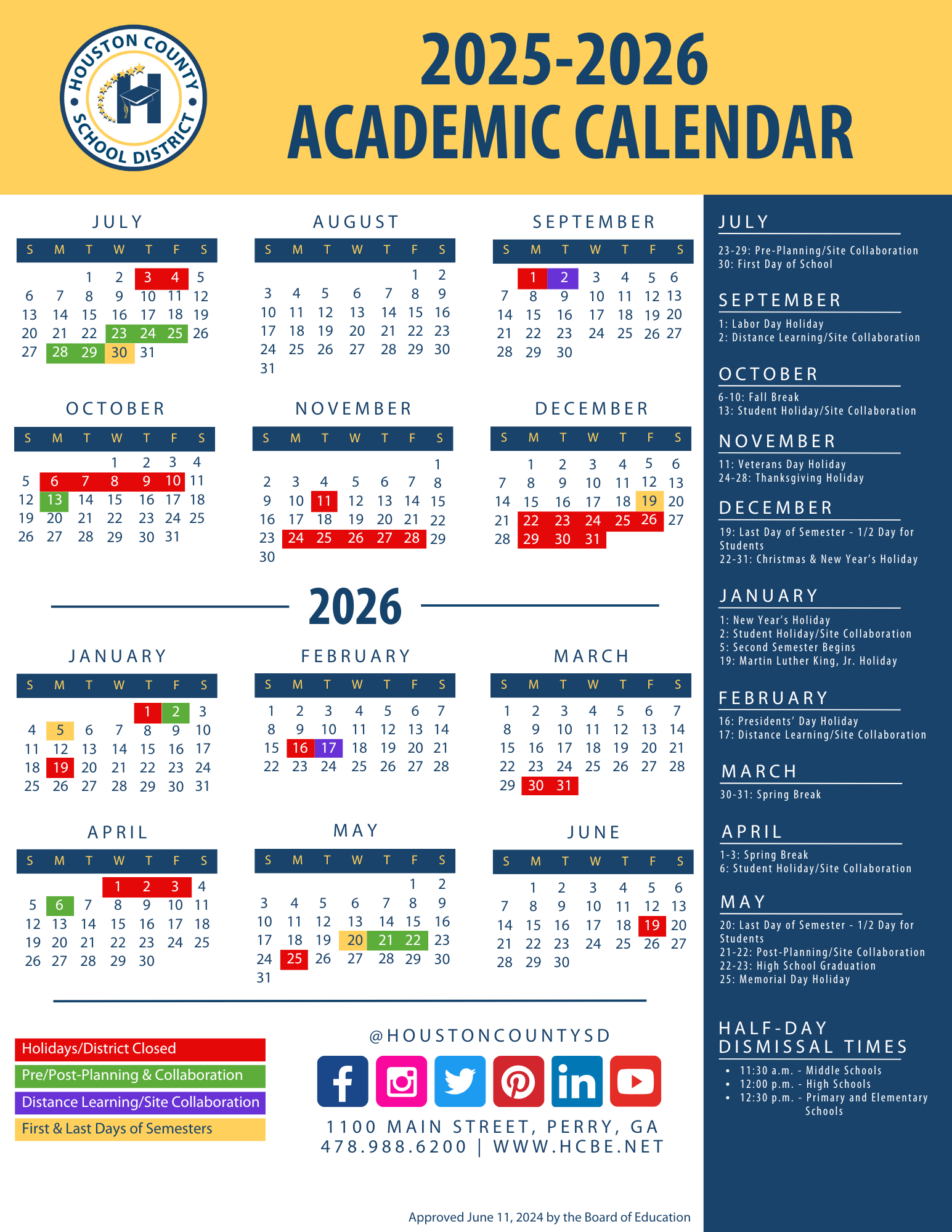 2025-2026 School Calendar
