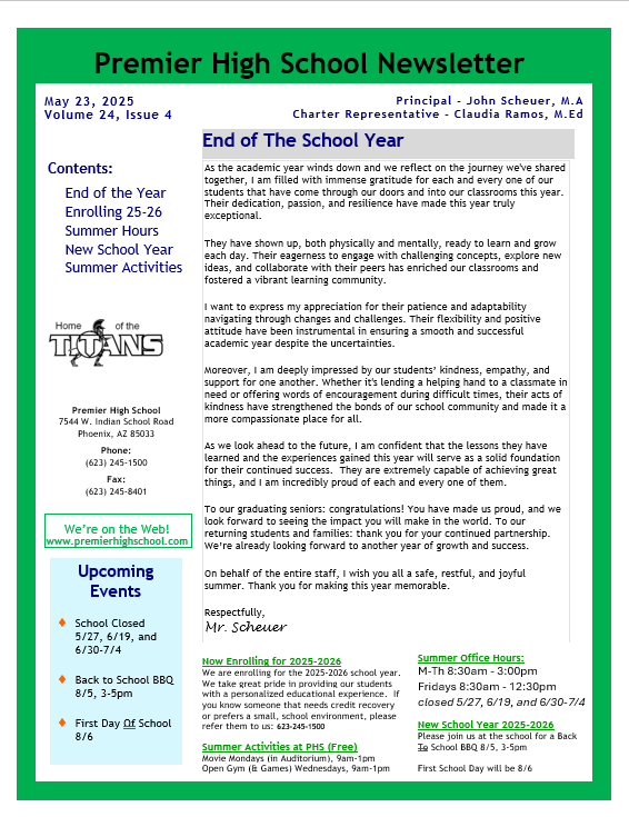 Newsletter English 5.23.25