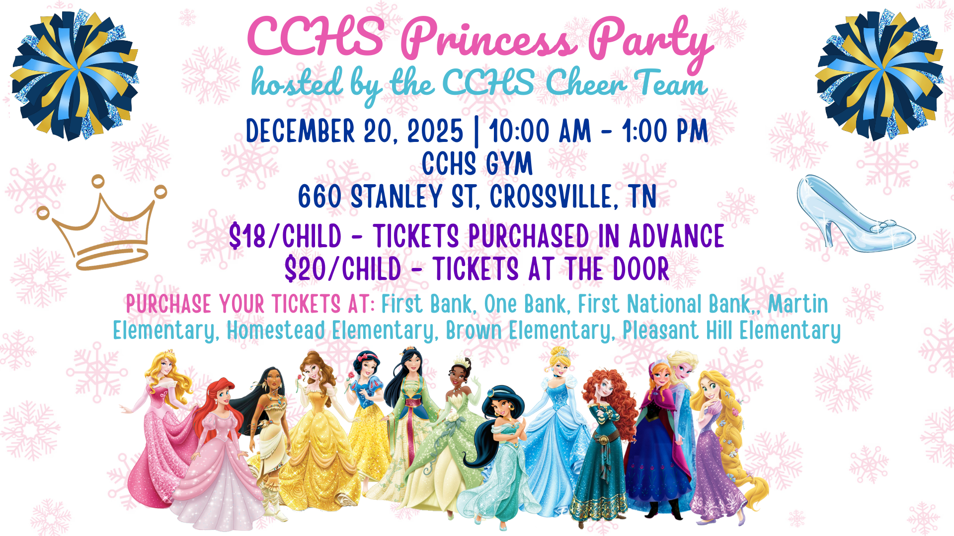 CCHS Princess Party - December 20, 2025 | 10 AM - 1 PM
