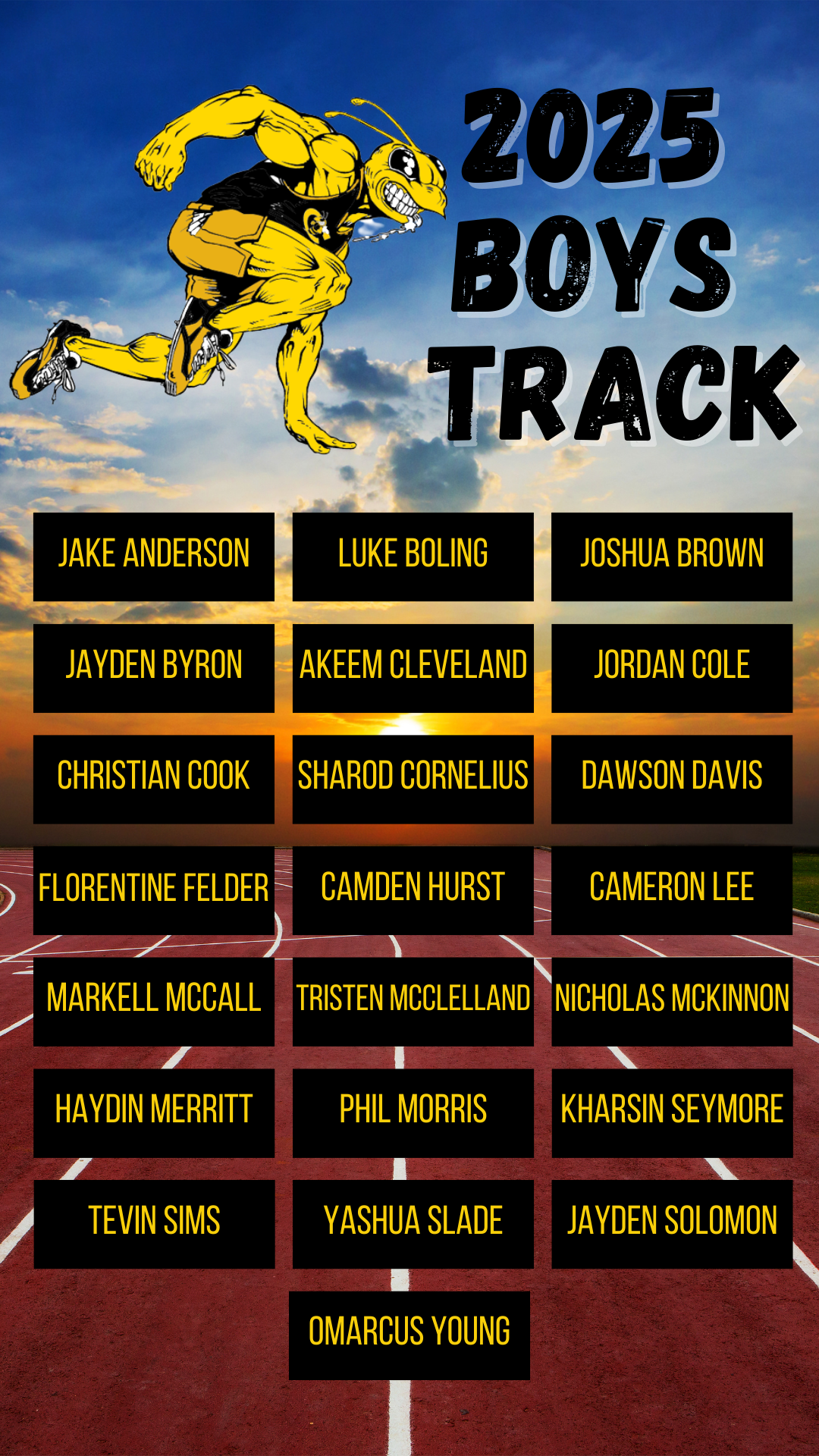 Boys Track Roster