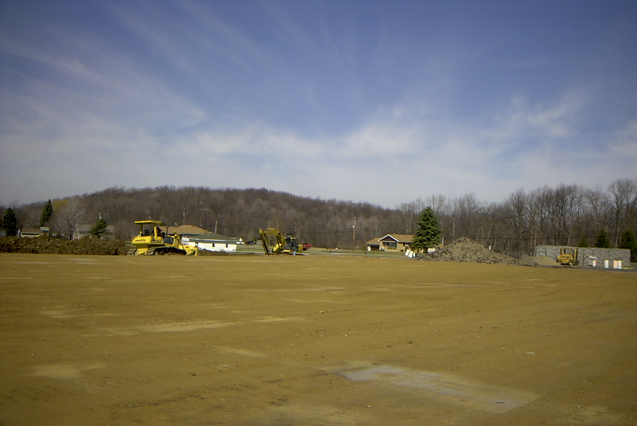 old parking lot new elementary wing ground preparations