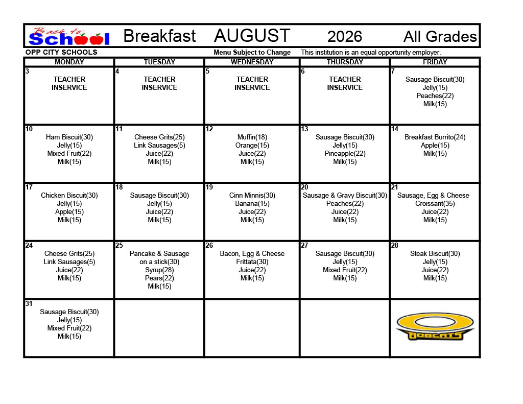 August 2026 Breakfast