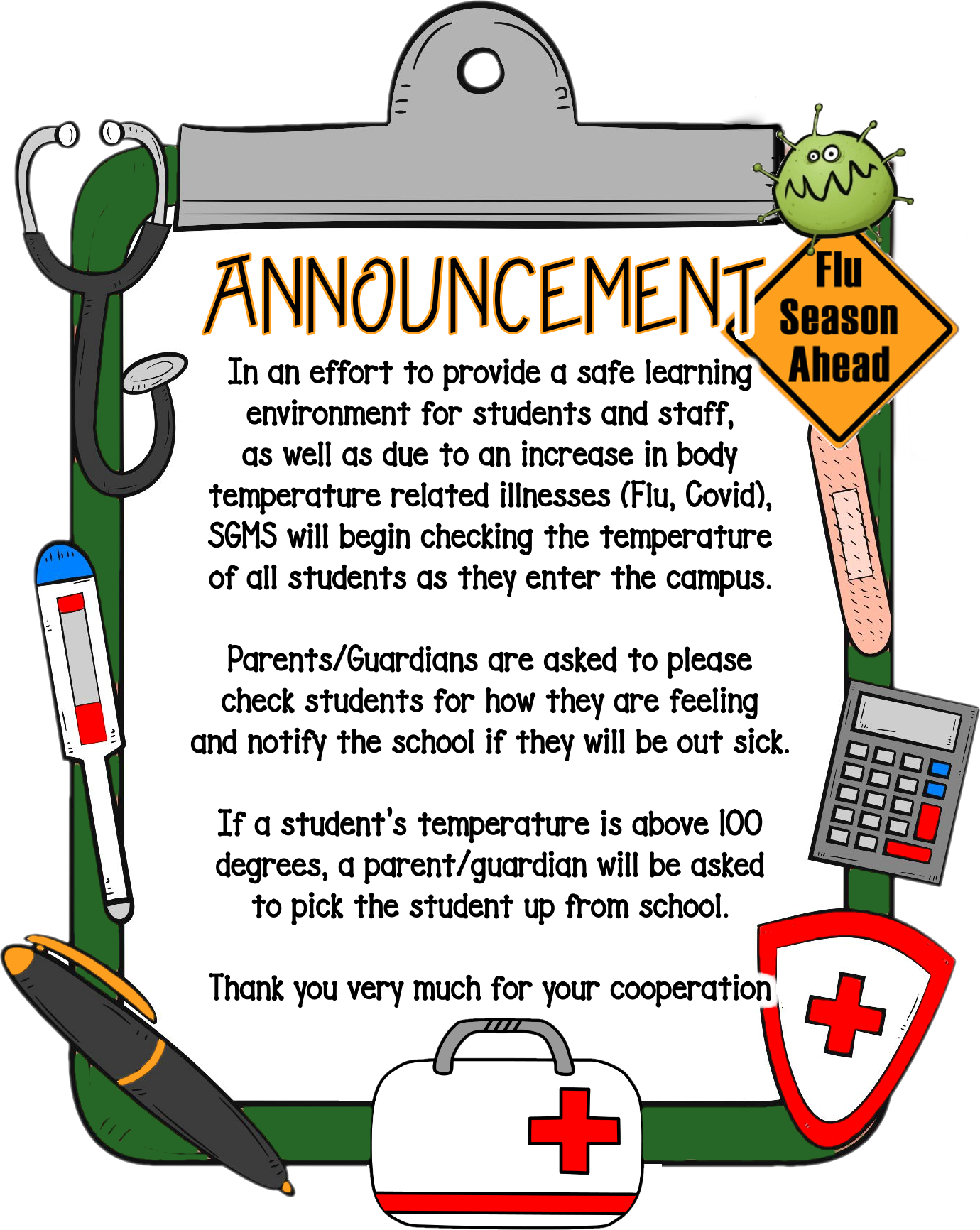Student Health Announcement