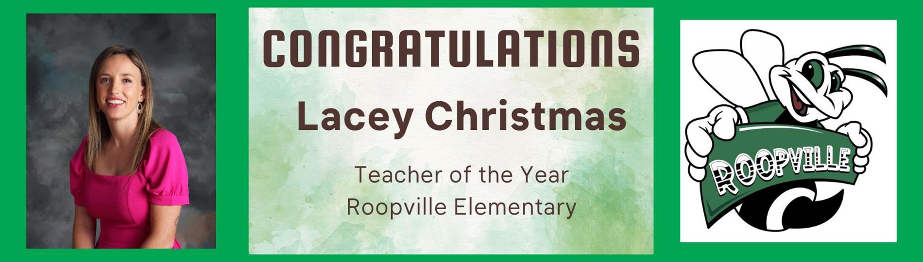 Lacey Christmas Teacher of the Year