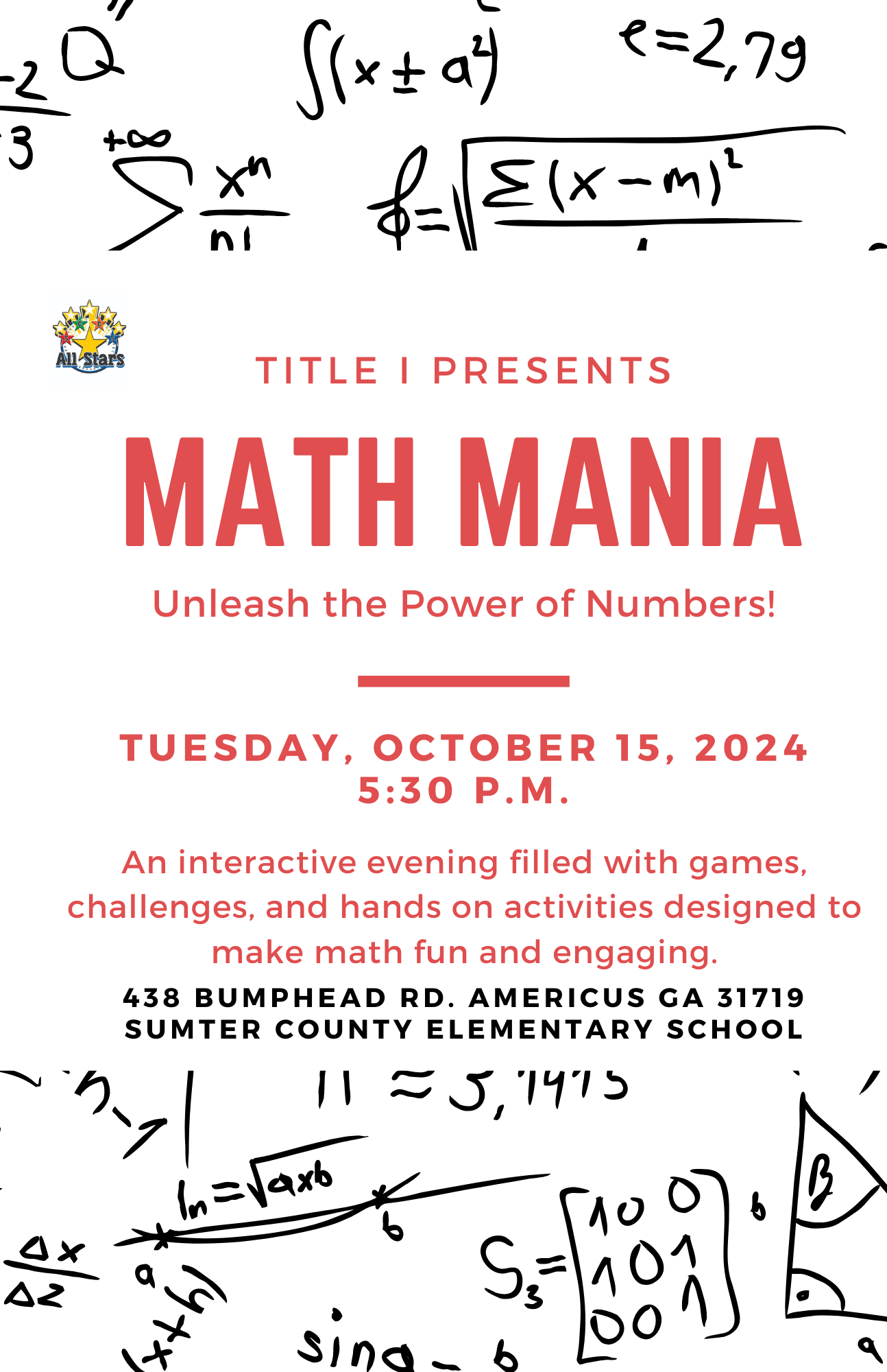 Title 1 Math Mania Parent Night 