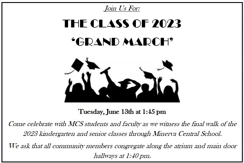 2023 Graduate Grand March June 13. 1:45 PM Image