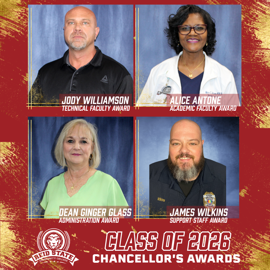 Class of 2026 Chancellor's Awards - Jody Williamson, Alice Antone, Dean Ginger Glass and James Wilkins.