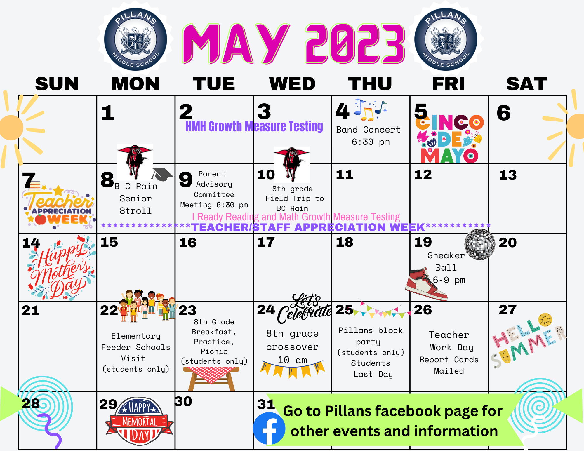 Pillans Middle May Calendar 2023