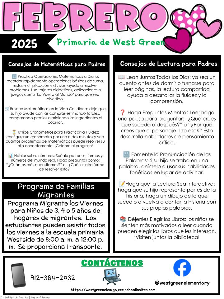 FEBRUARY NEWSLETTER (SPANISH)