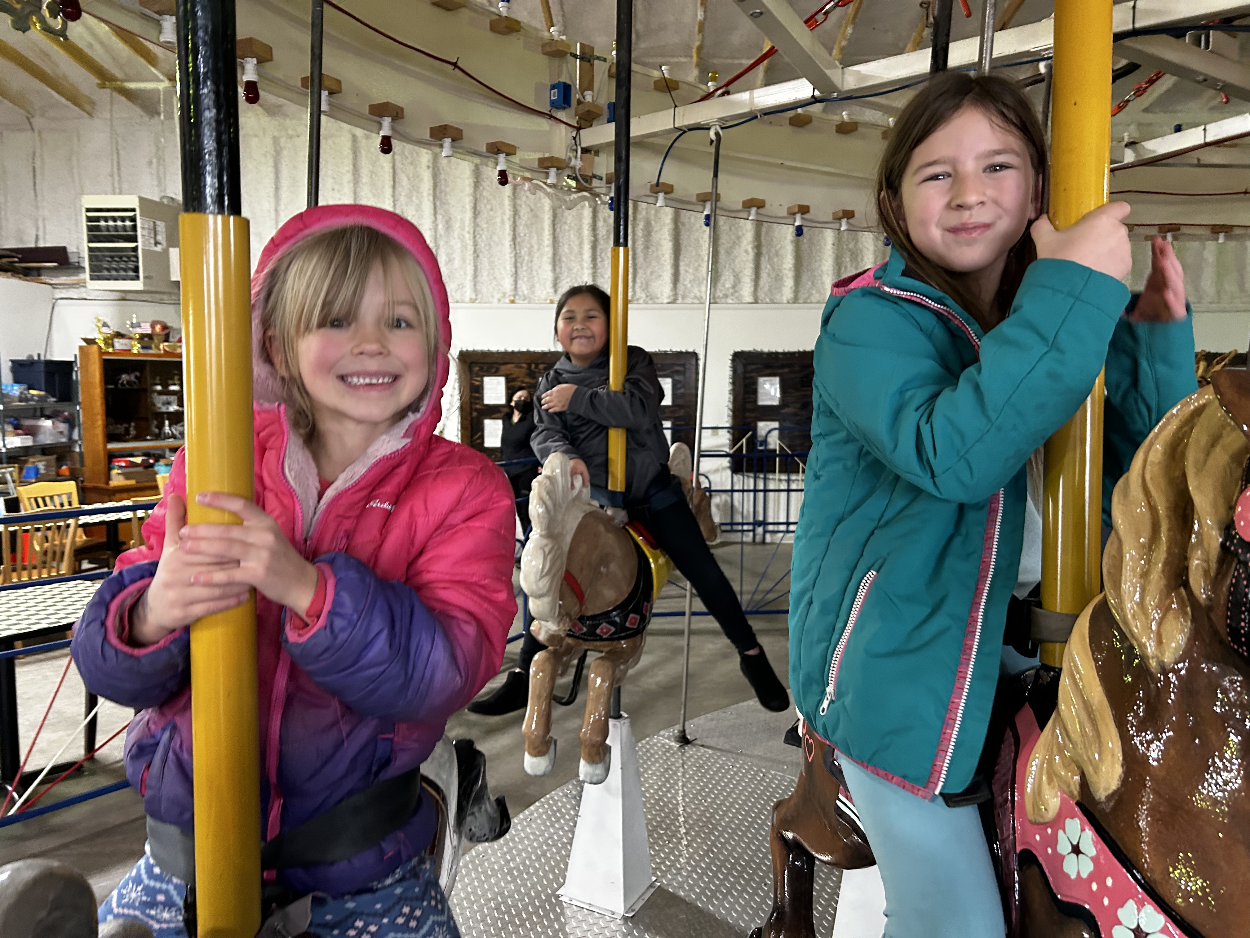 Students at the Carousel