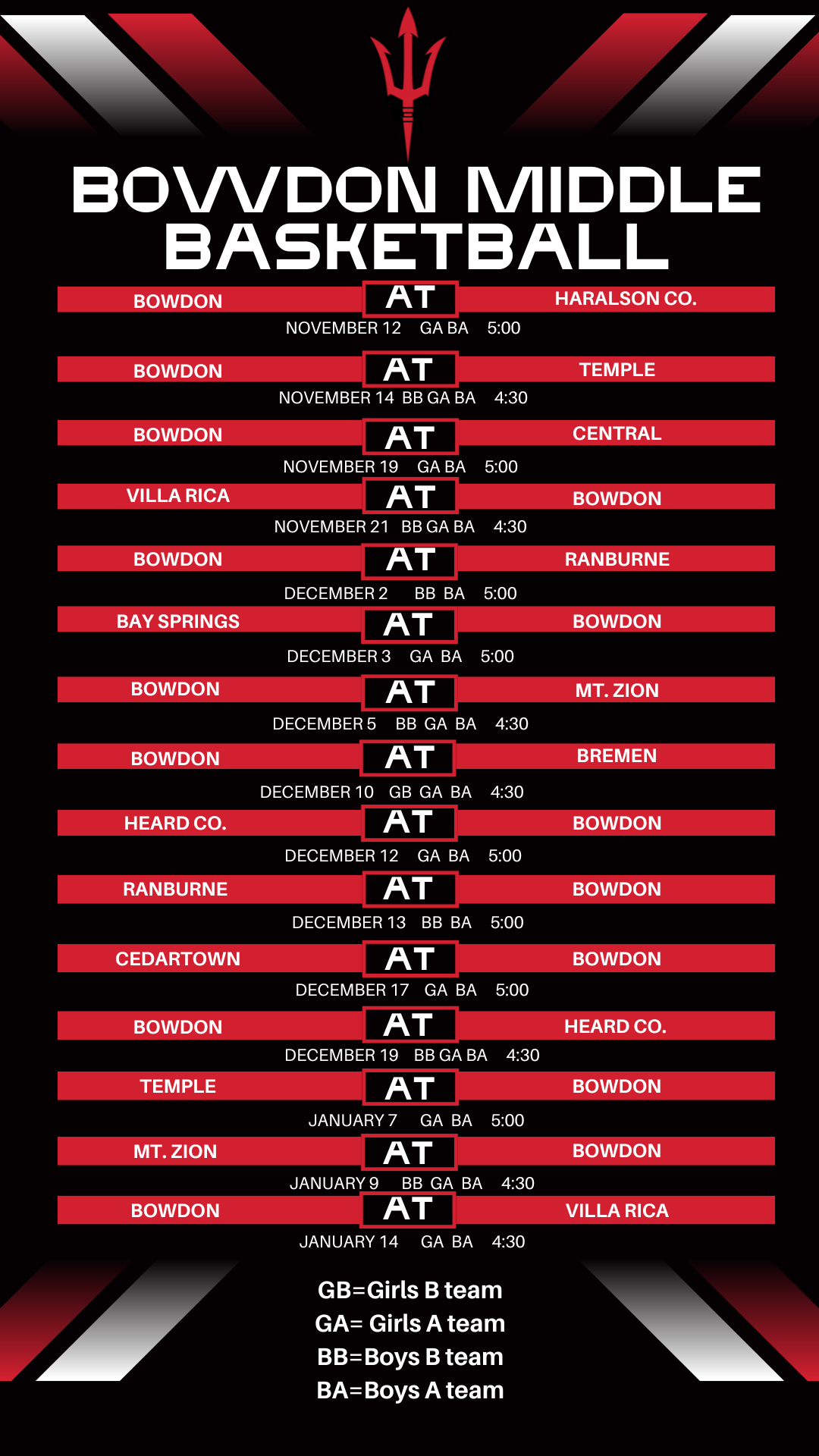 2024 Basketball Schedule