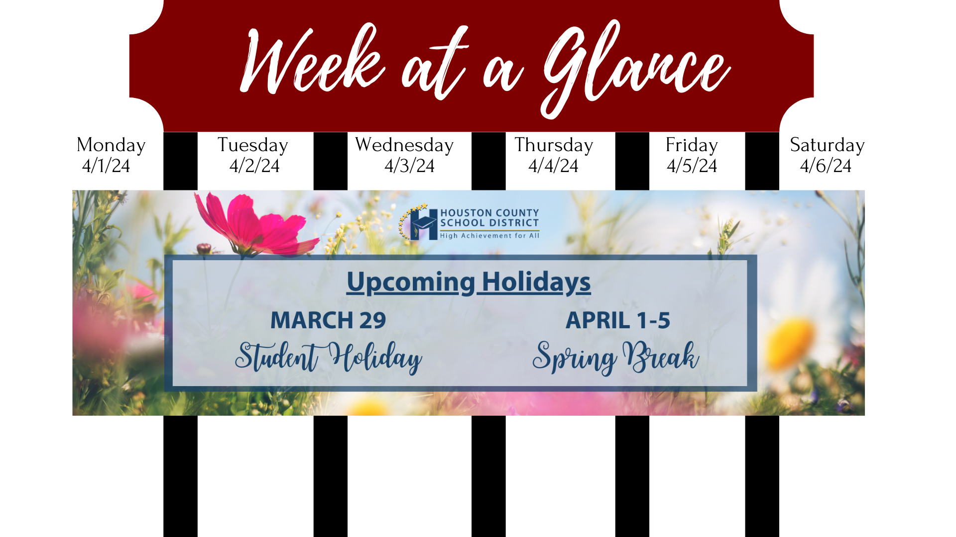 Week at a Glance April 1-April 6