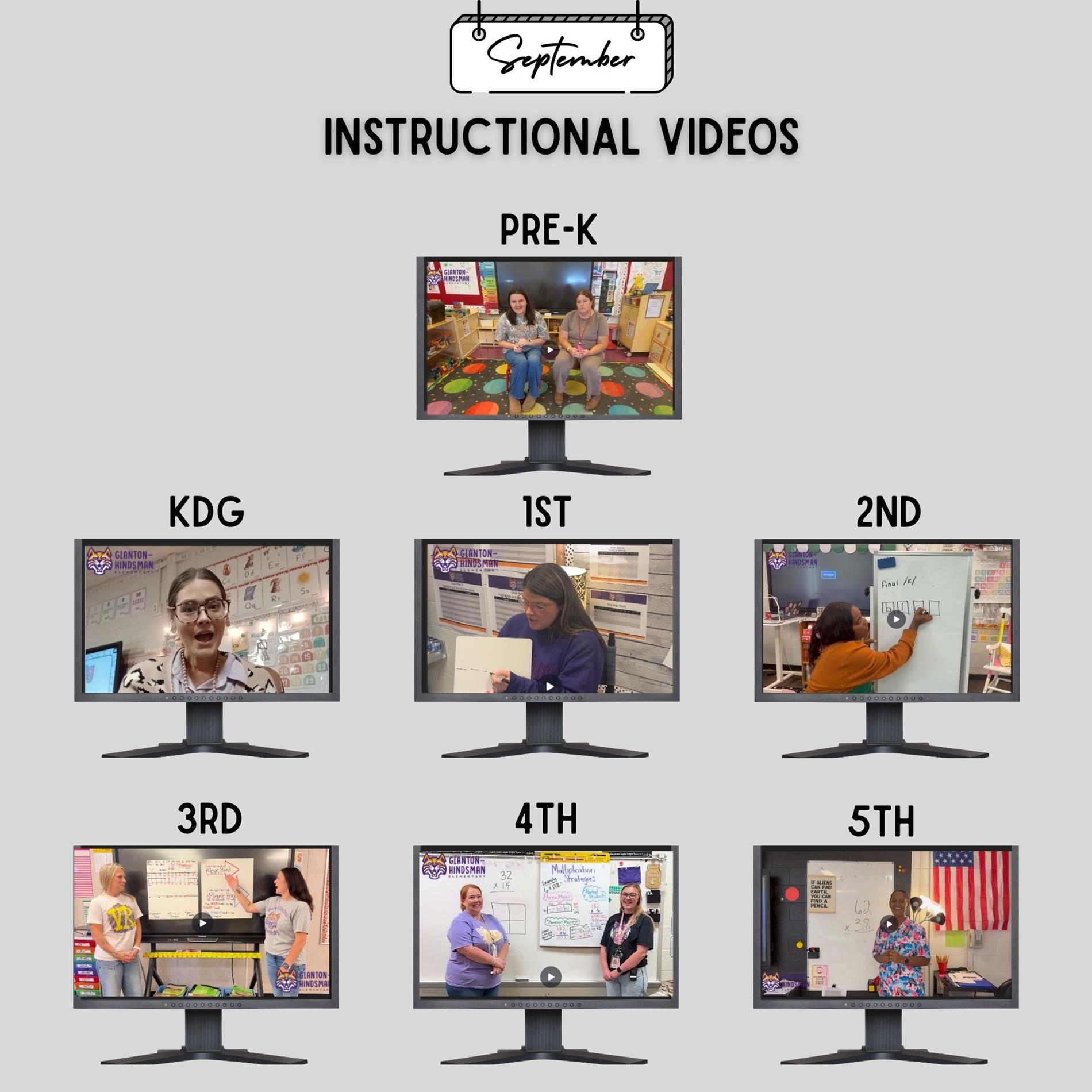 Image of computer screens showing videos and text that says instructional videos September 2026 and link https://canva.link/bsikdo6v0kj1mnv