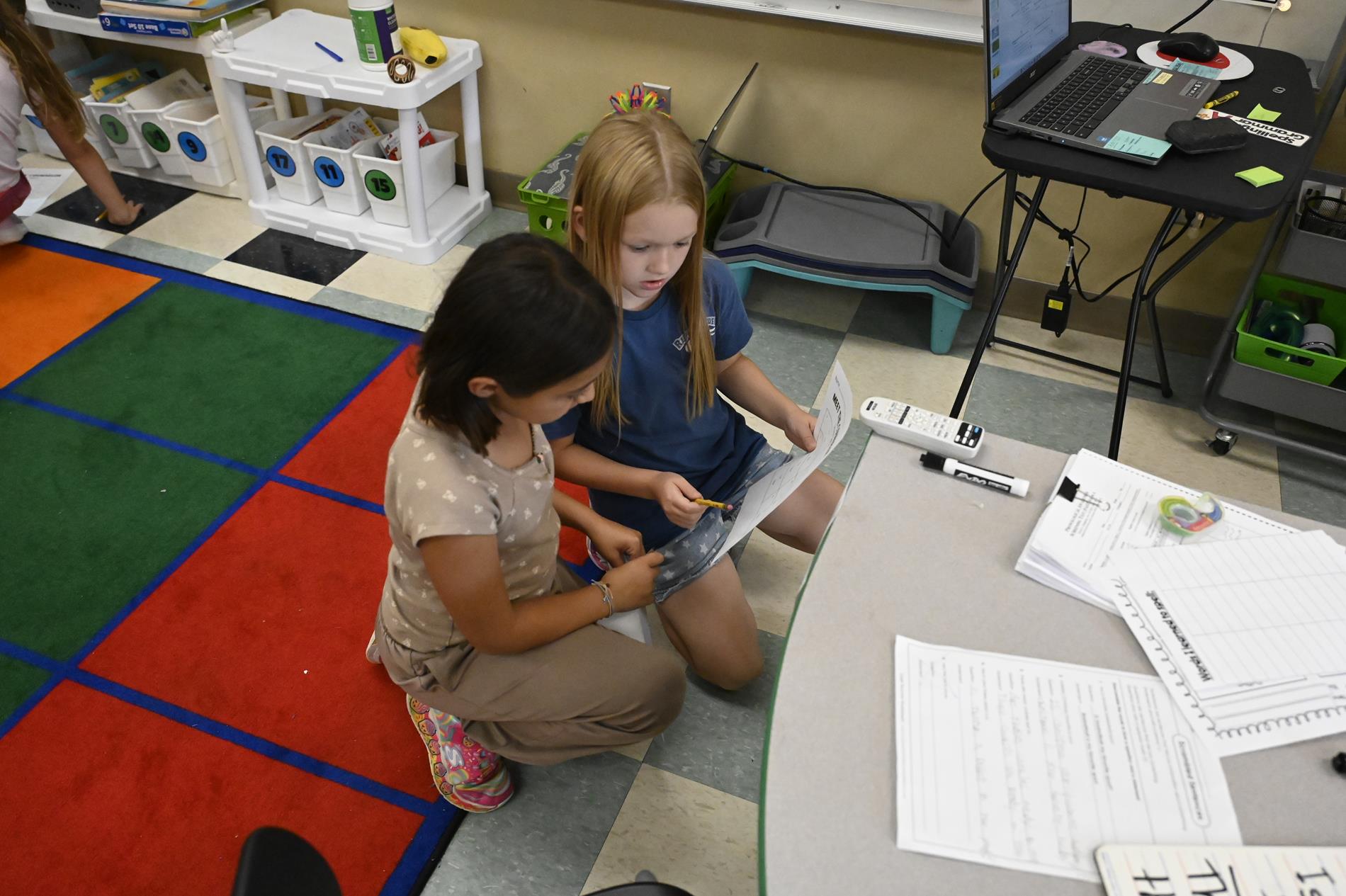 school counselors and students in building 