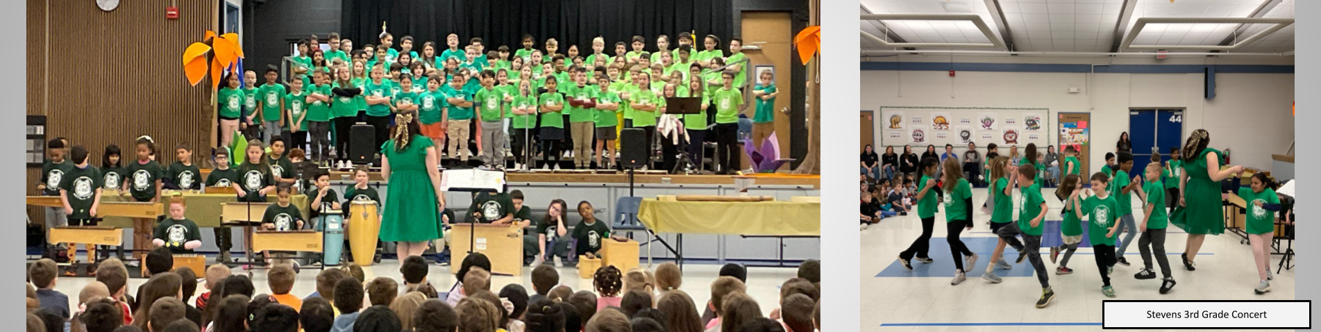 3rd graders at Stevens school performing in their concert