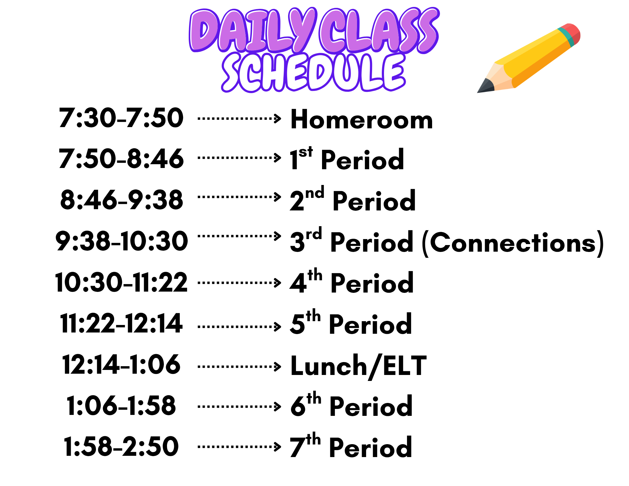 7th grade schedule 