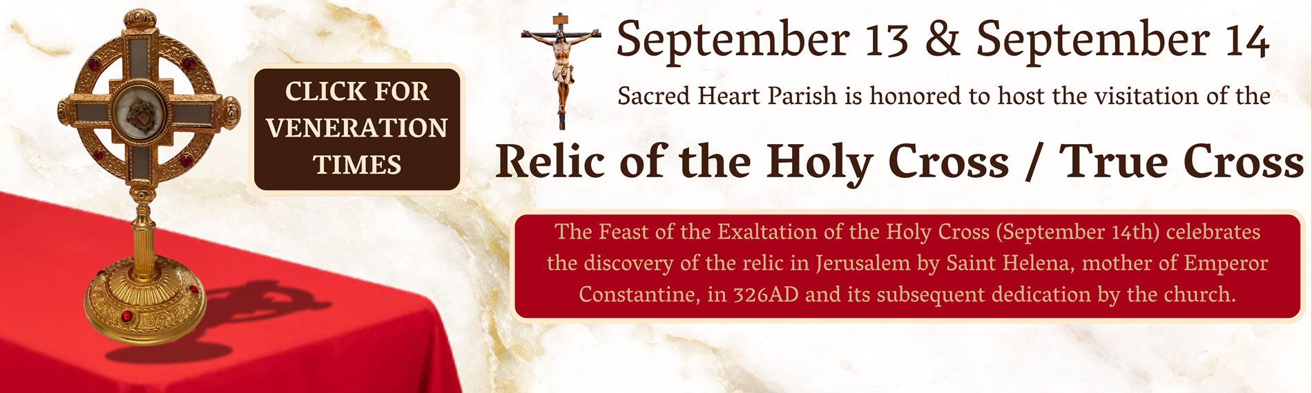 Relic visitation | September 13-14