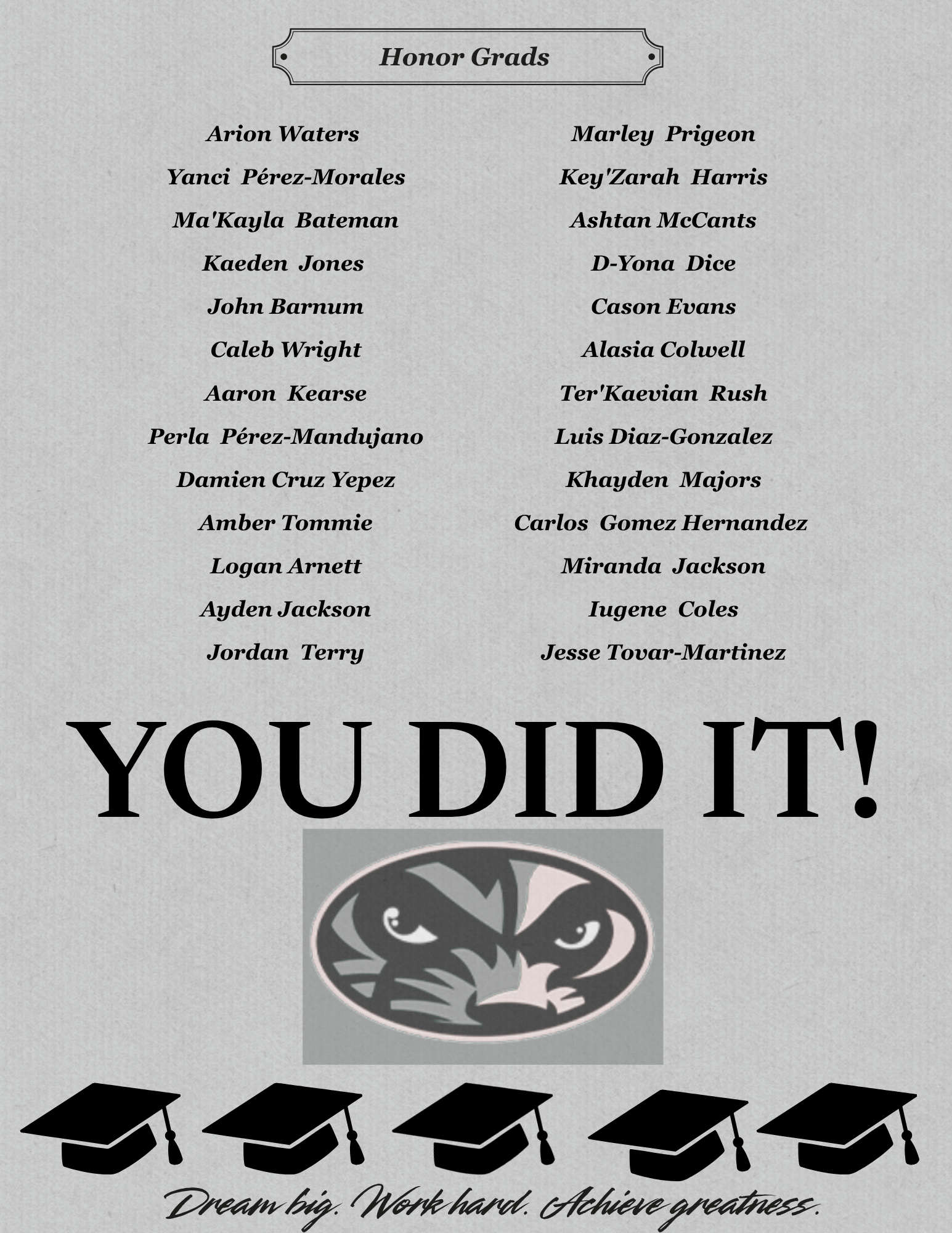 2026 Honor Grads 