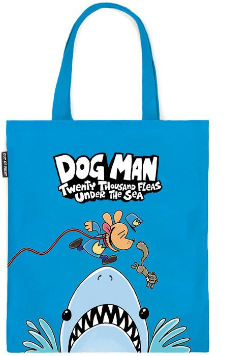 Dog Man canvas book tote