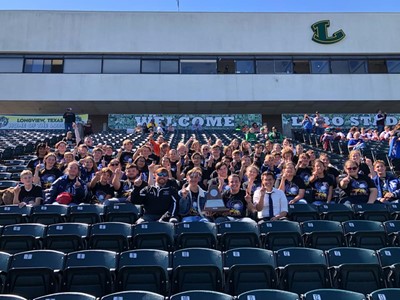 full band in stands