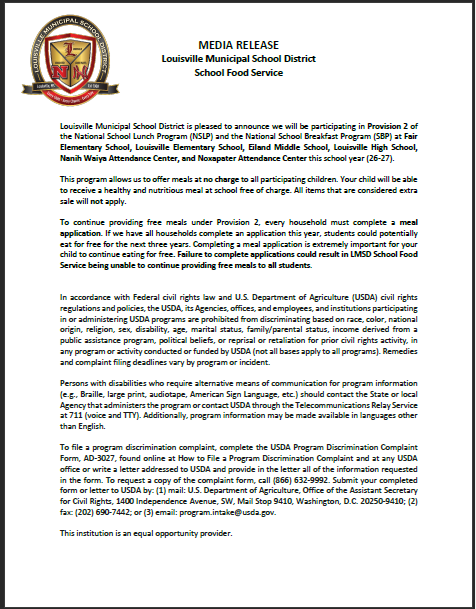 LMSD Media Release LMSD Media Release