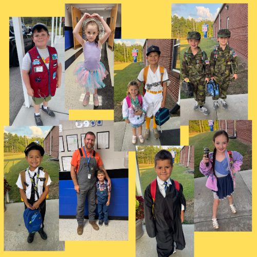 Students dressed for career day