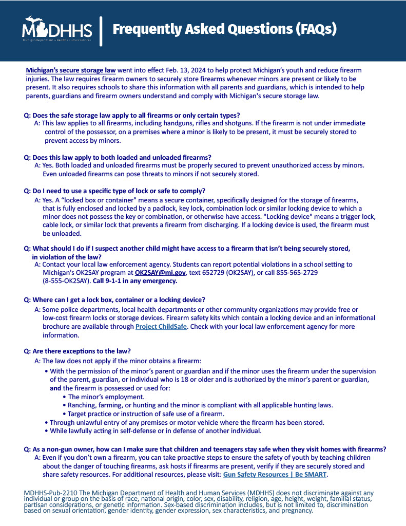Page 2 of a Safe Gun Storage document