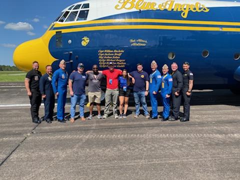 Brandon Boston with friends and Family with Fat Albert