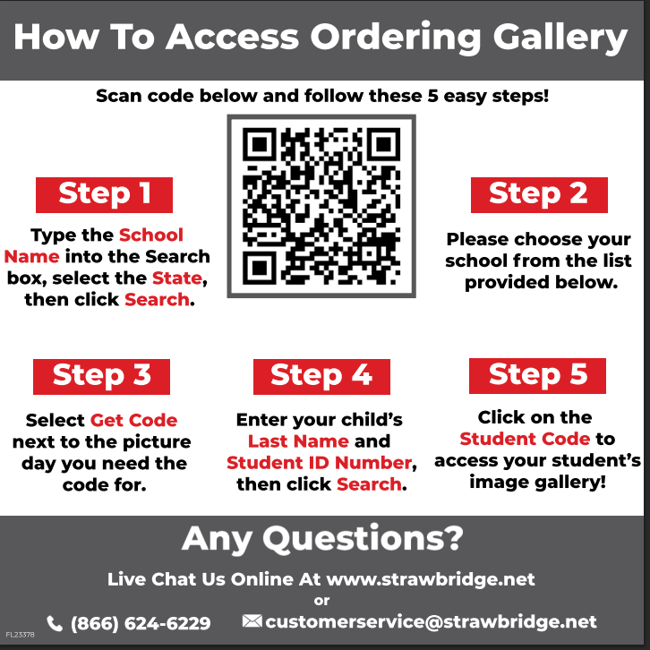 Picture Code for Ordering Student's School Pictures