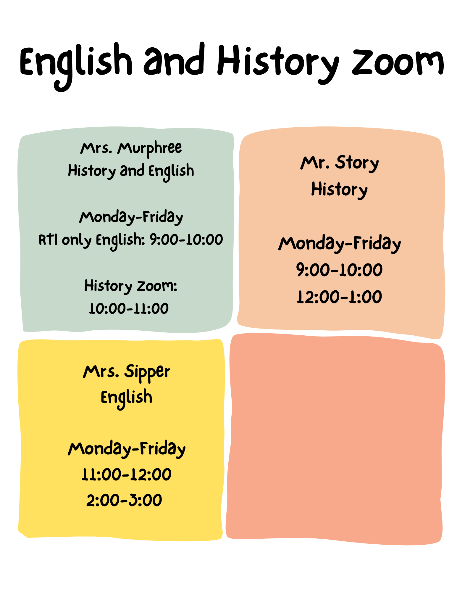 English and History Zoom