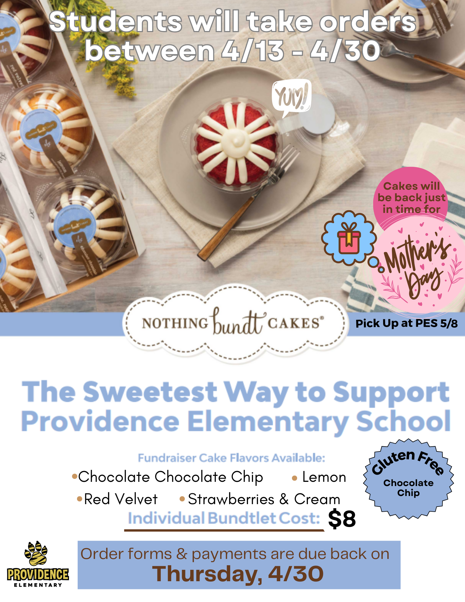 Bundt Cake Fundraiser Flyer