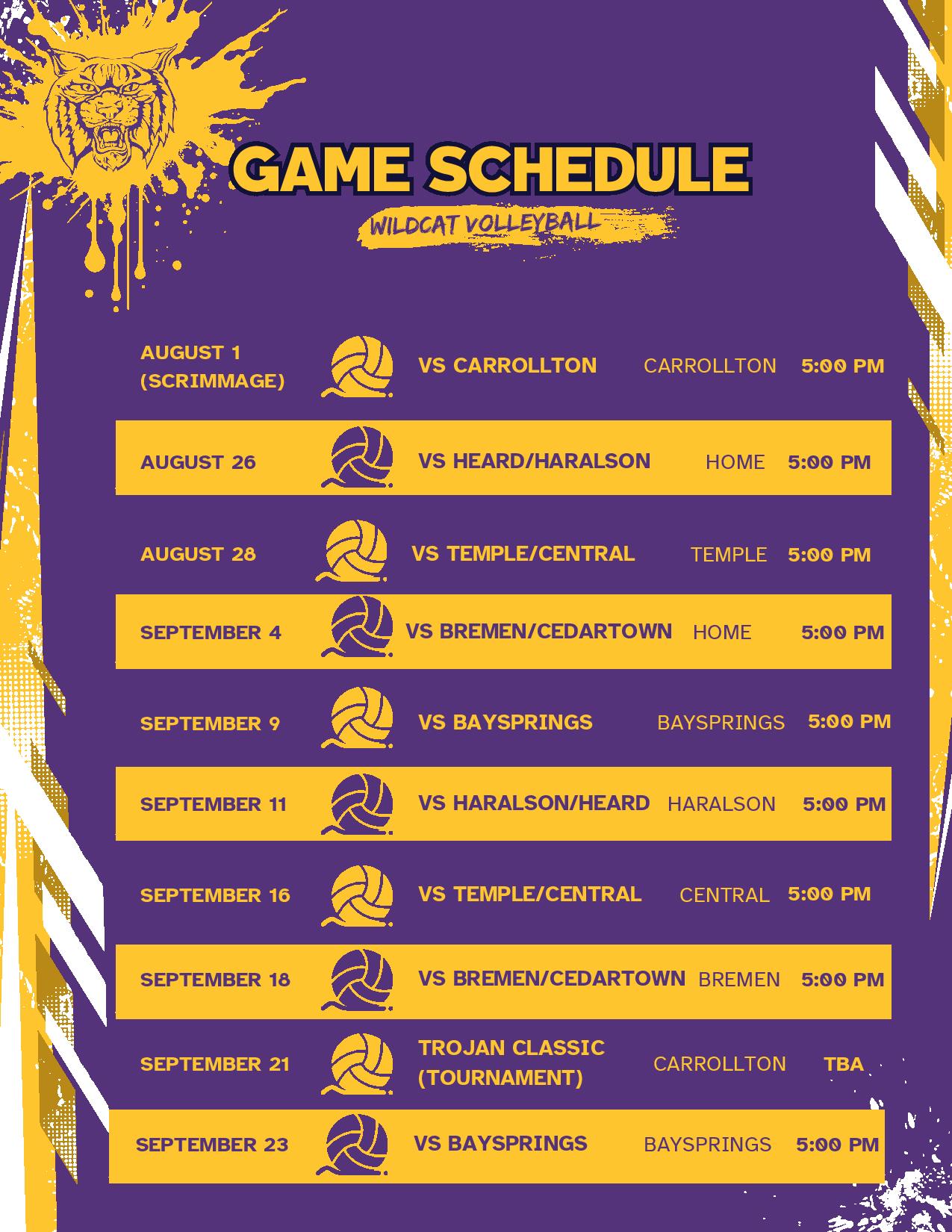 VolleyBall Schedule 2024