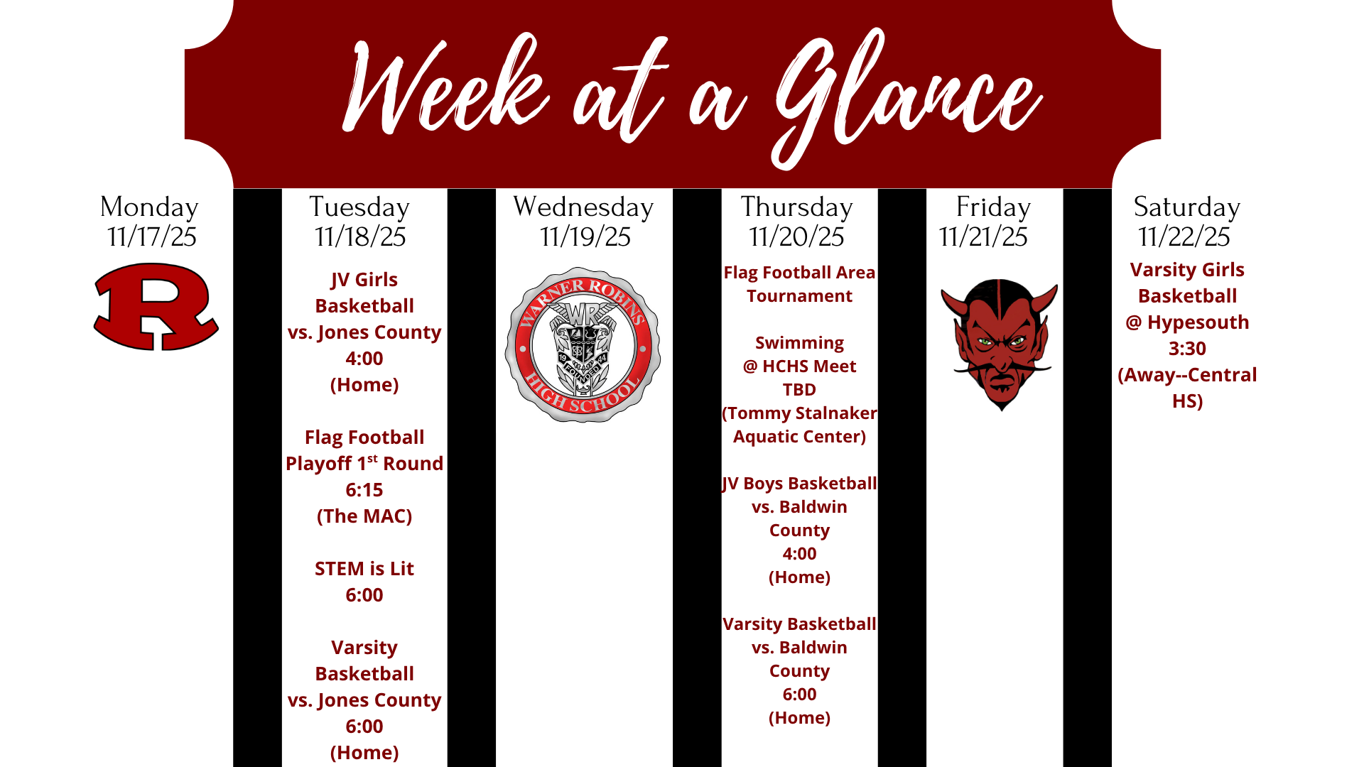 Week at a Glance Nov. 17-Nov. 22
