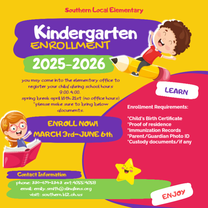 2025-2026 Kindergarten Enrollment