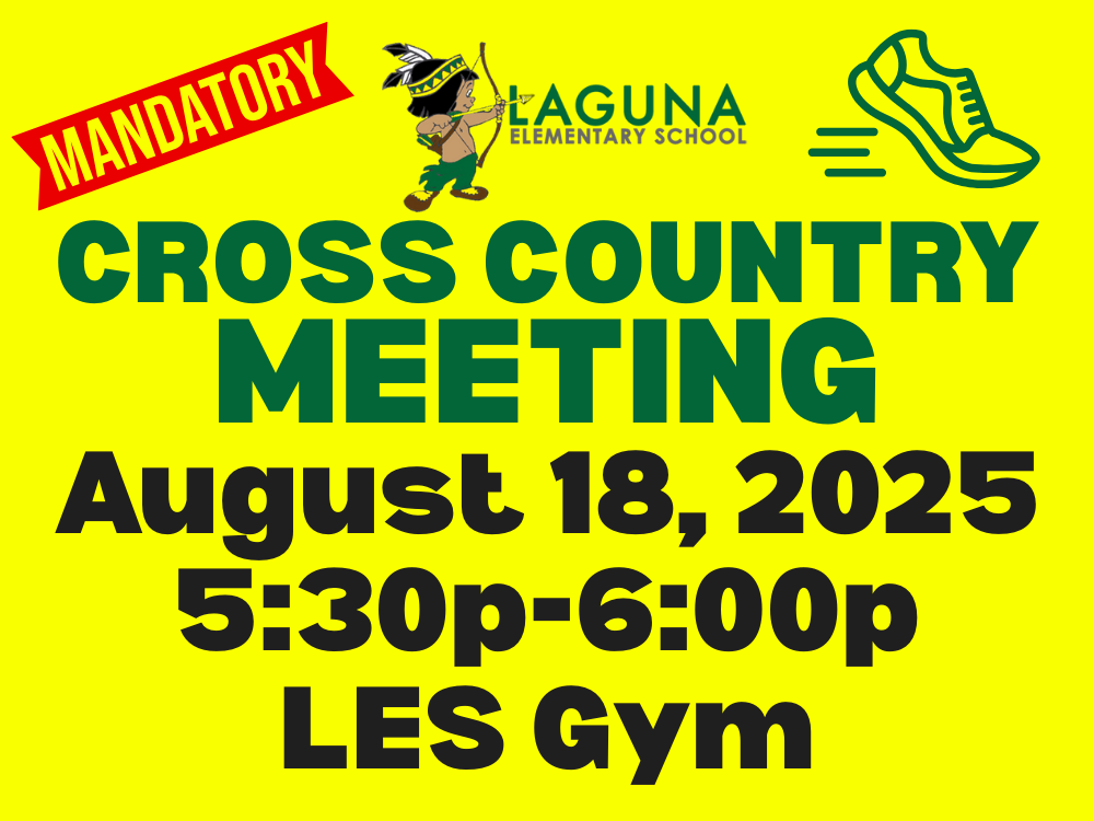 Mandatory Parent Meeting LES Cross Country · Monday, August 18, 2025 · 5pm-6pm