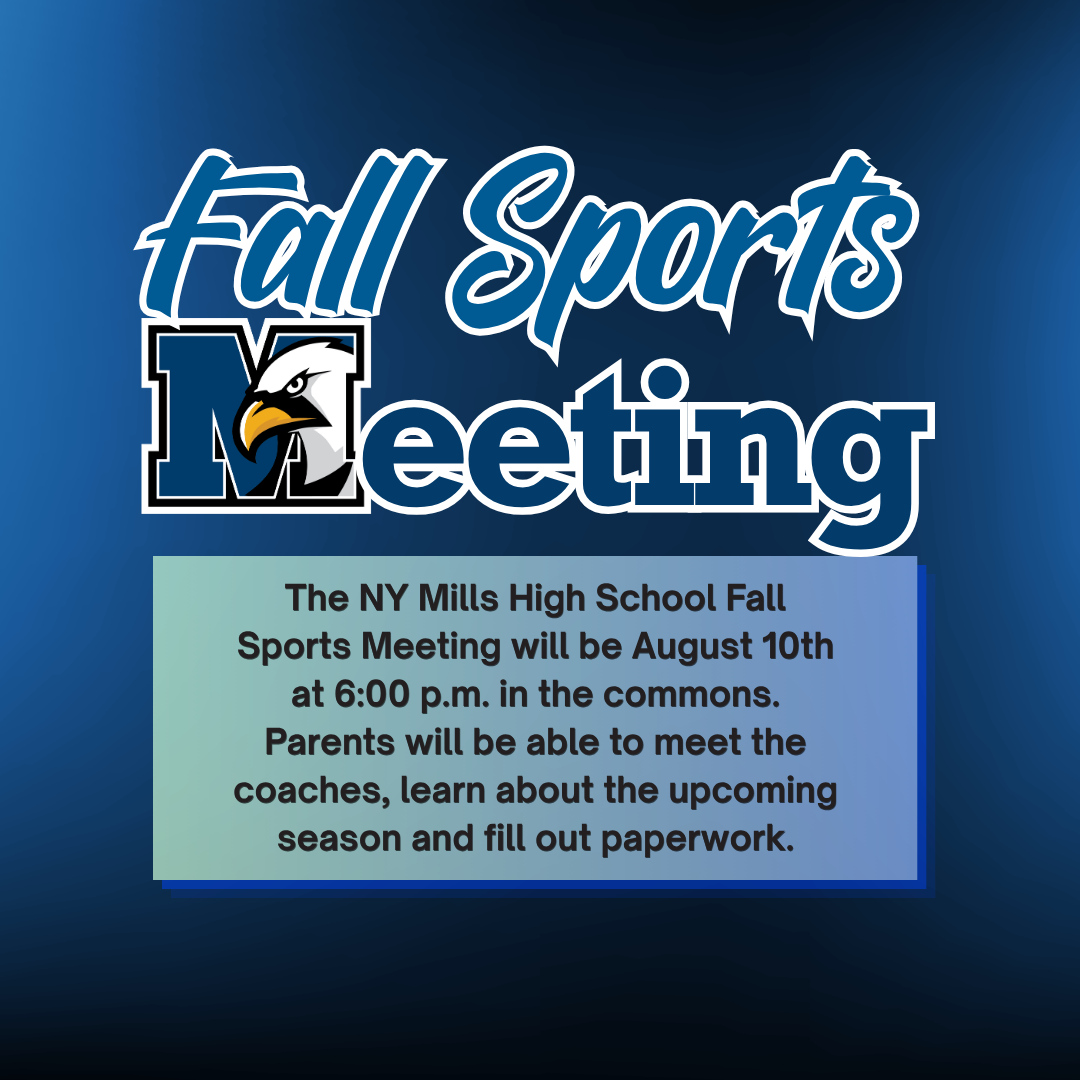 Fall Sports Meeting is August 10 at 6 p.m.
