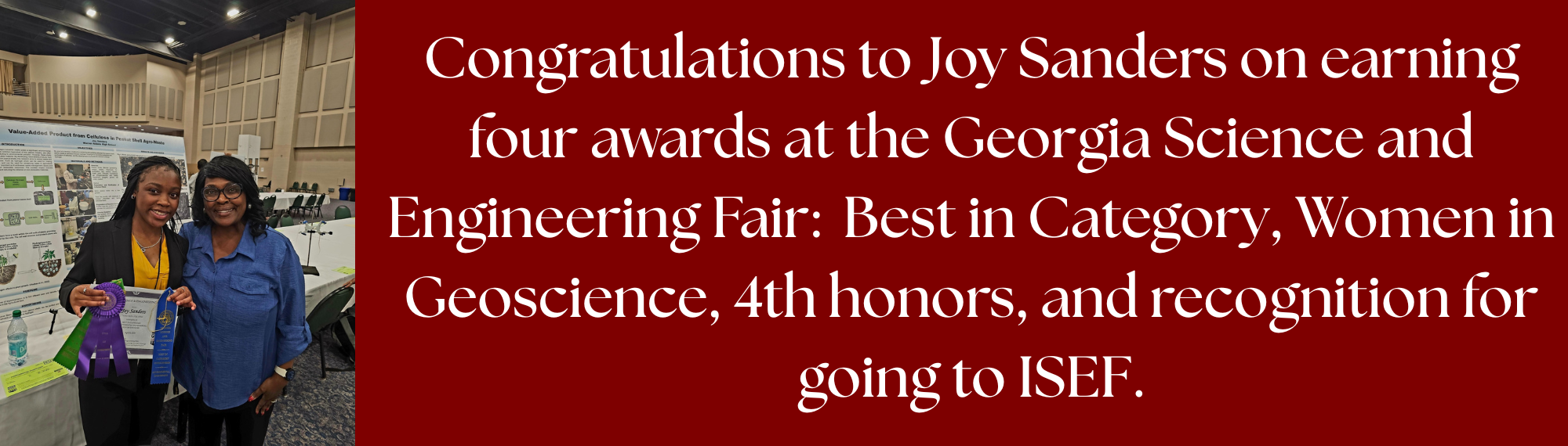 Congratulations to Joy Sanders!