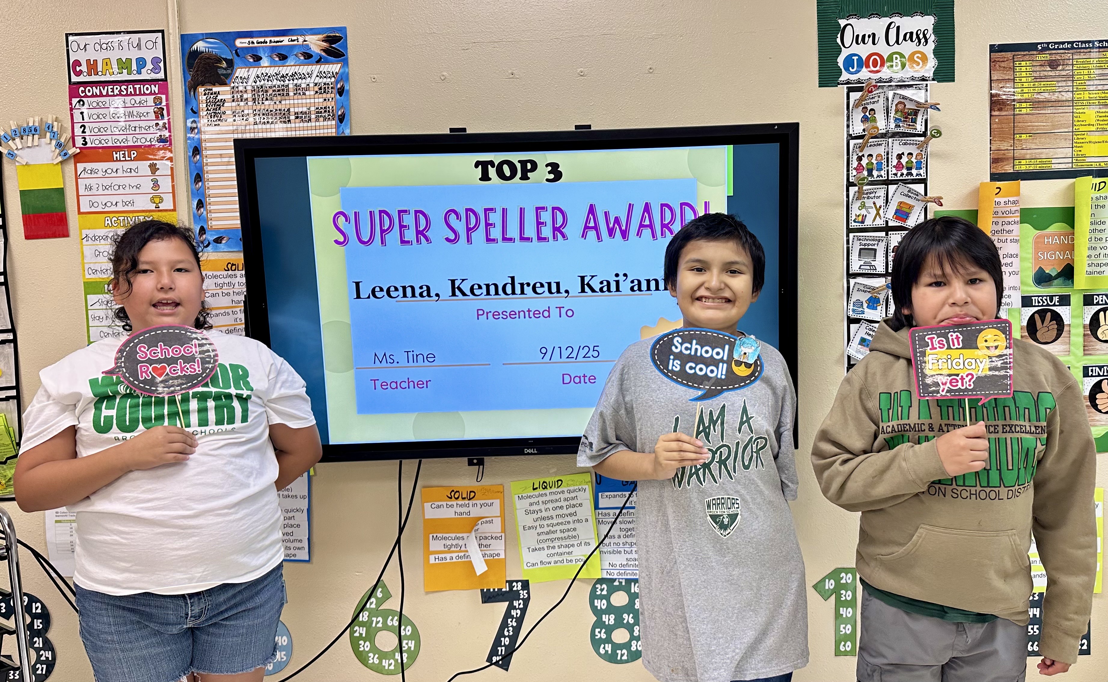 Super Speller Awardees - September 12, 2025