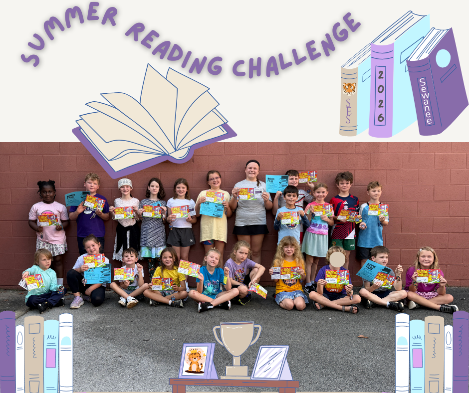 Summer Reading Challenge - SES 2026 Sewanee - photo of students that completed the challenge