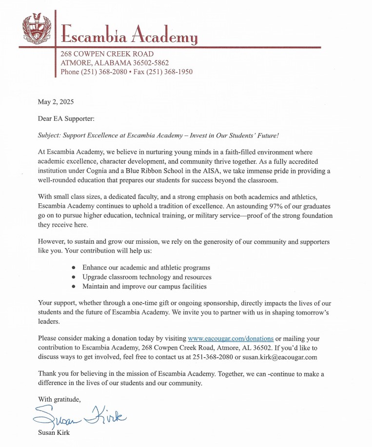 Headmaster Letter