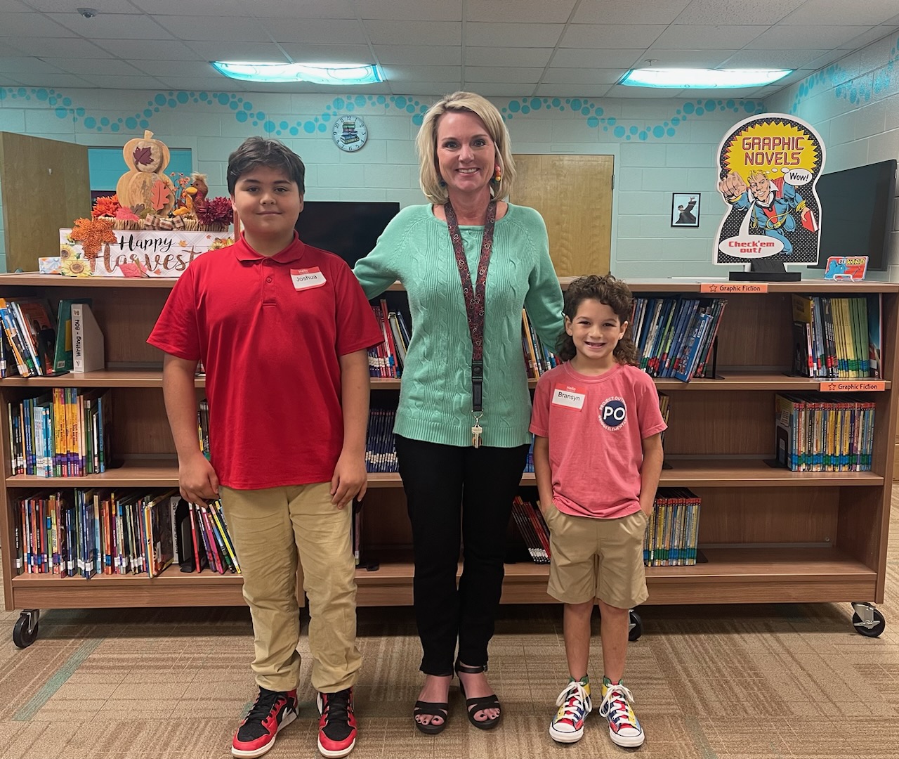 Spelling Bee winner, runner-up, & Mrs. Tashbin