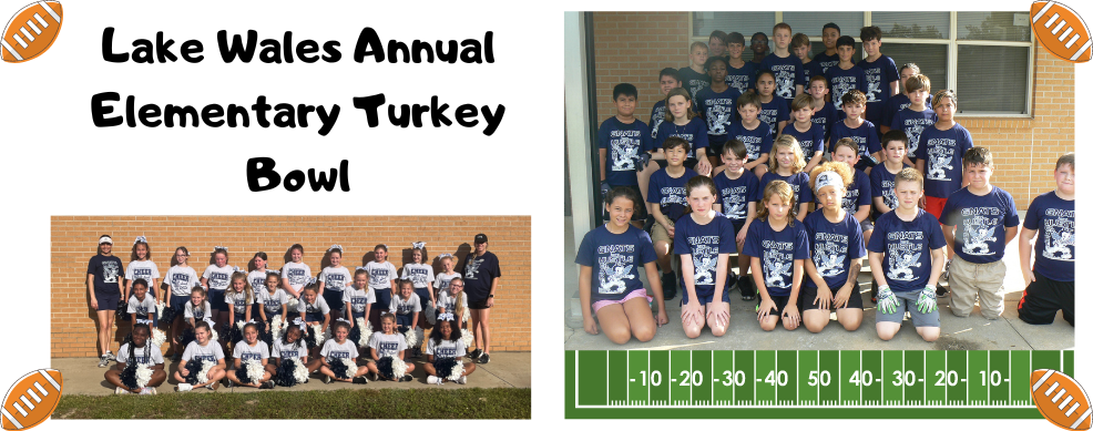 Lake Wales Annual Elementary Turkey Bowl - football players and cheerleaders