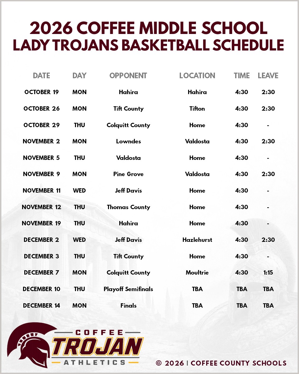 2026 CMS Girls Basketball Schedule