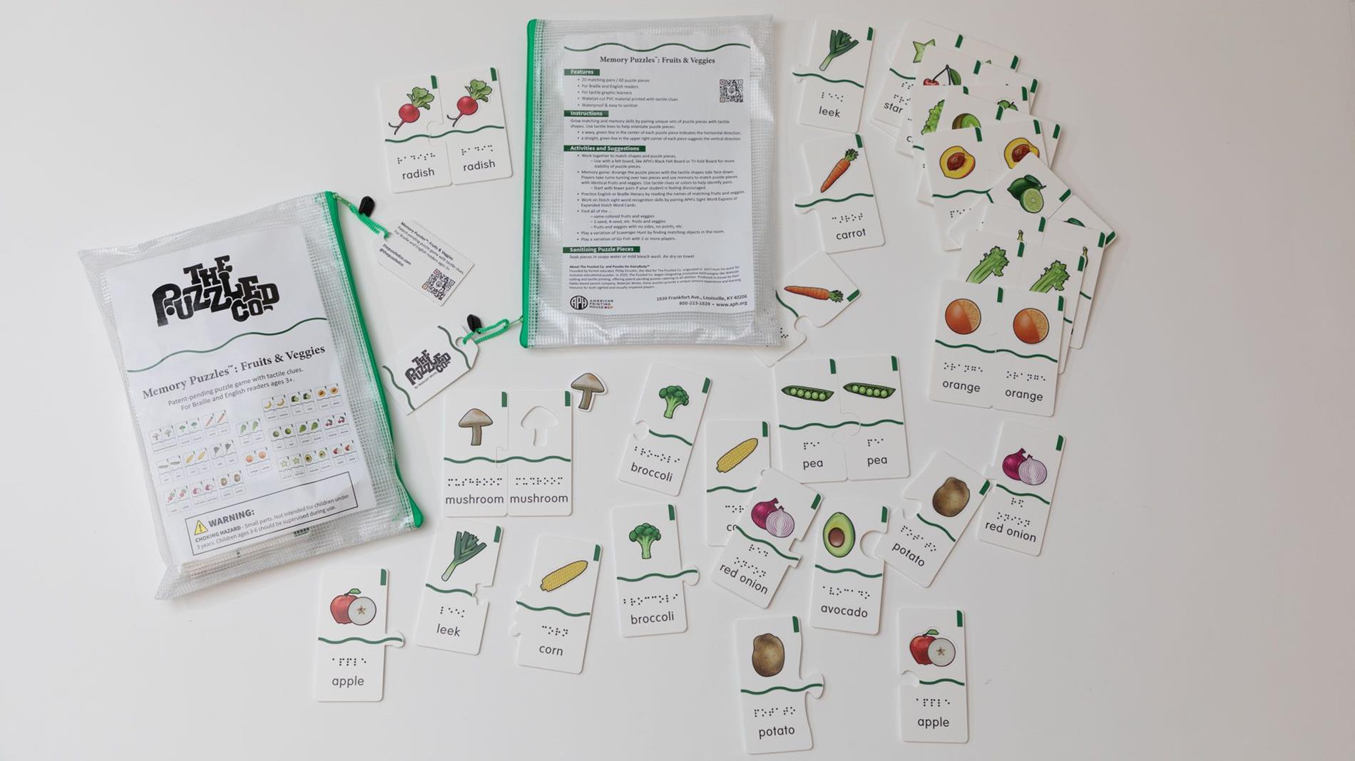 a photo of memory puzzles fruits & veggies