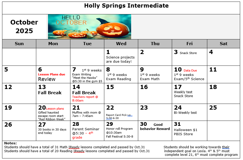 MONTHLY CALENDAR