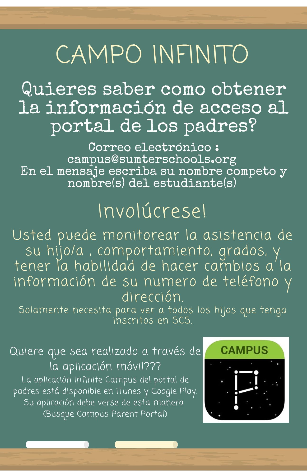 Parent Portal Information Spanish 