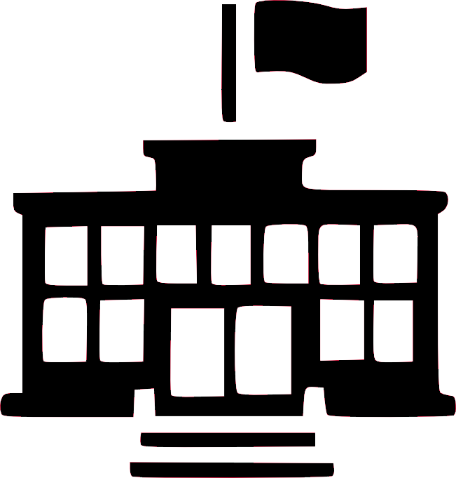 silhouette of a school